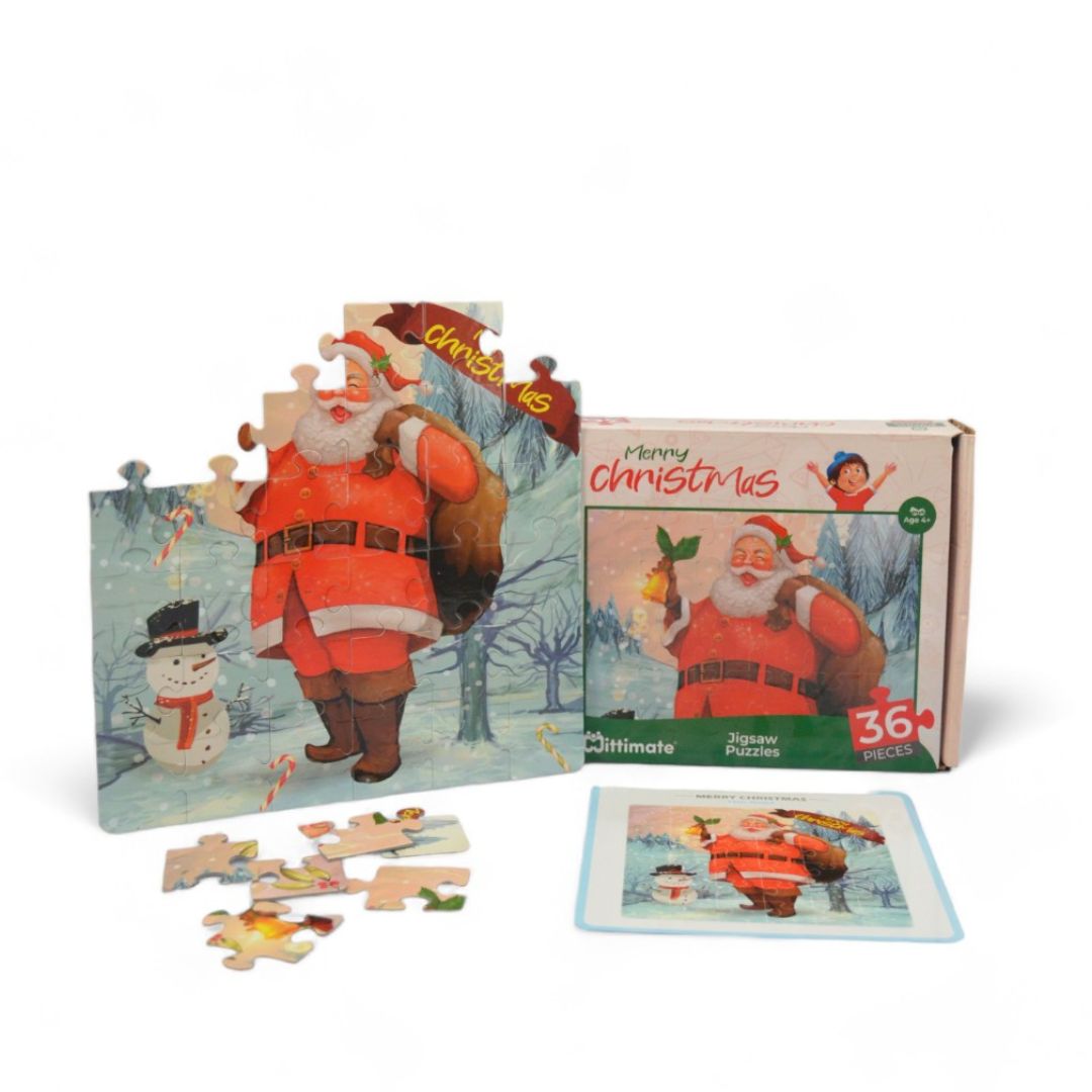 Mittimate Christmas Jigsaw Puzzle – 36-Piece Cardboard Puzzle for Kids (Ages 4-6) | Fun, Learning & Perfect Birthday Gift