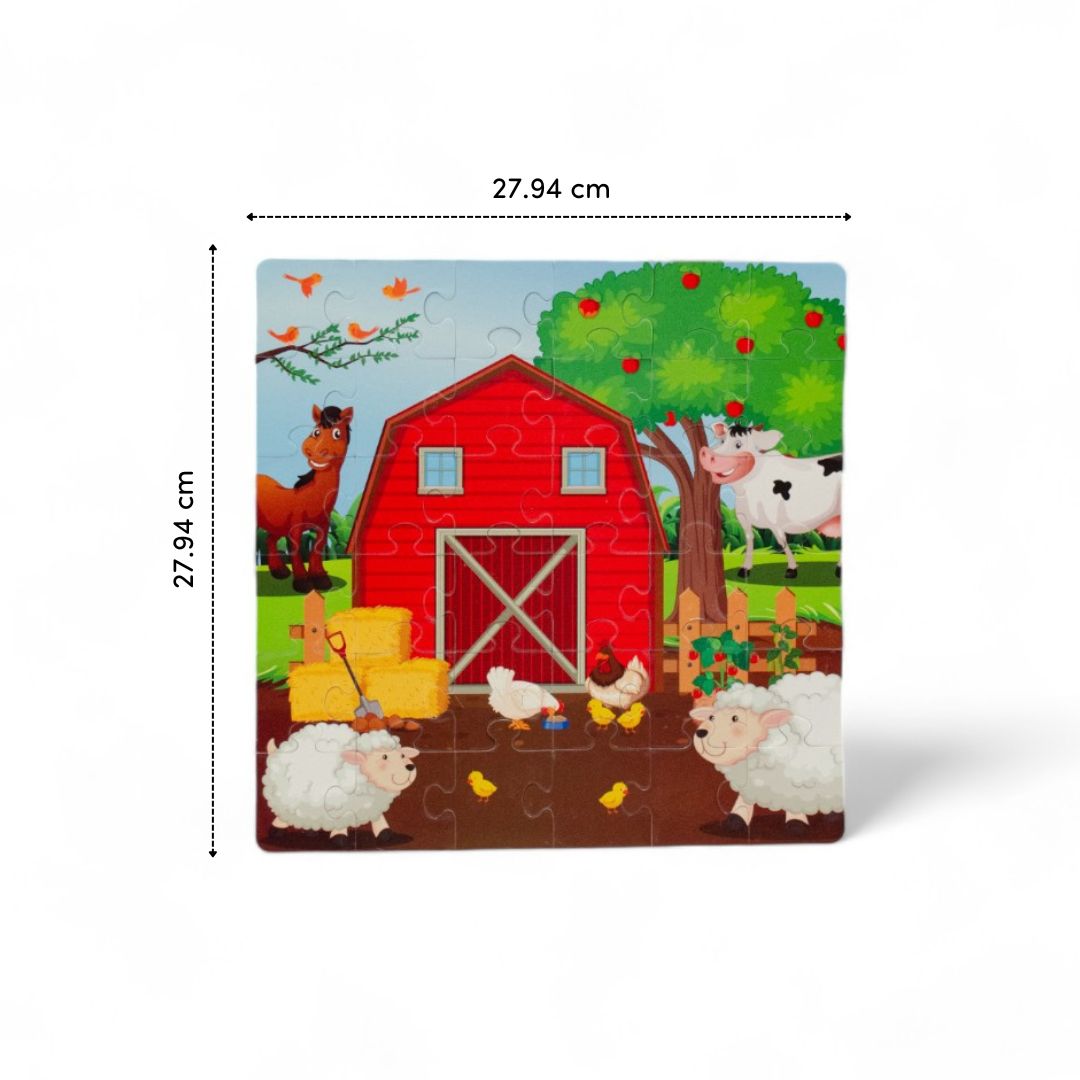 Mittimate Farm House Jigsaw Puzzle – 36-Piece Cardboard Puzzle for Kids (Ages 4-6) | Fun, Learning & Perfect Birthday Gift
