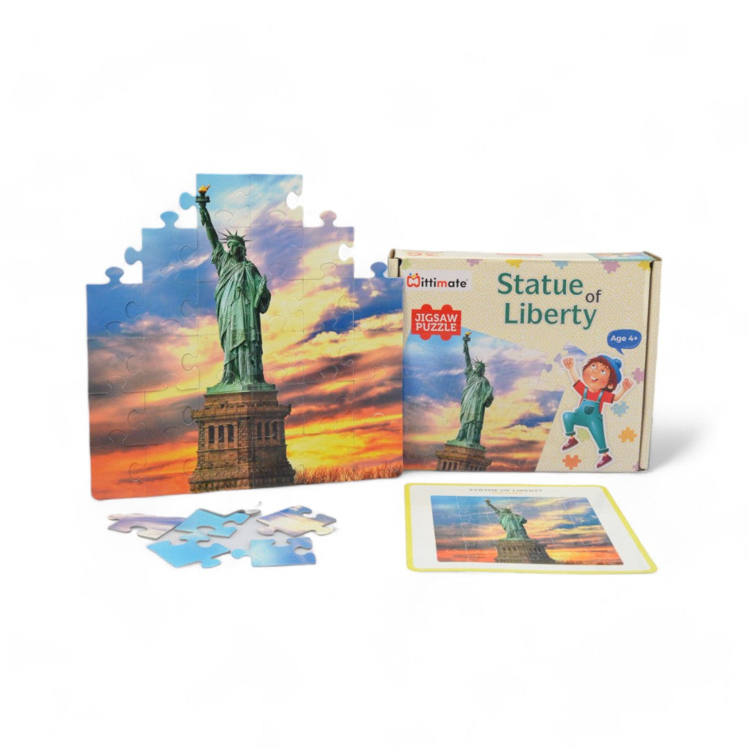 Mittimate World Statue of Liberty Jigsaw Puzzle – 36-Piece Cardboard Puzzle for Kids (Ages 4-6) | Fun, Learning & Perfect Birthday Gift