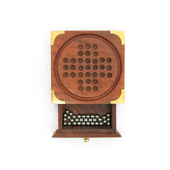 Mittimate Wooden Solitaire (Brain Vita) – Classic Brain Teaser Board Game | Mind-Challenging Solo Play for Kids (6+)