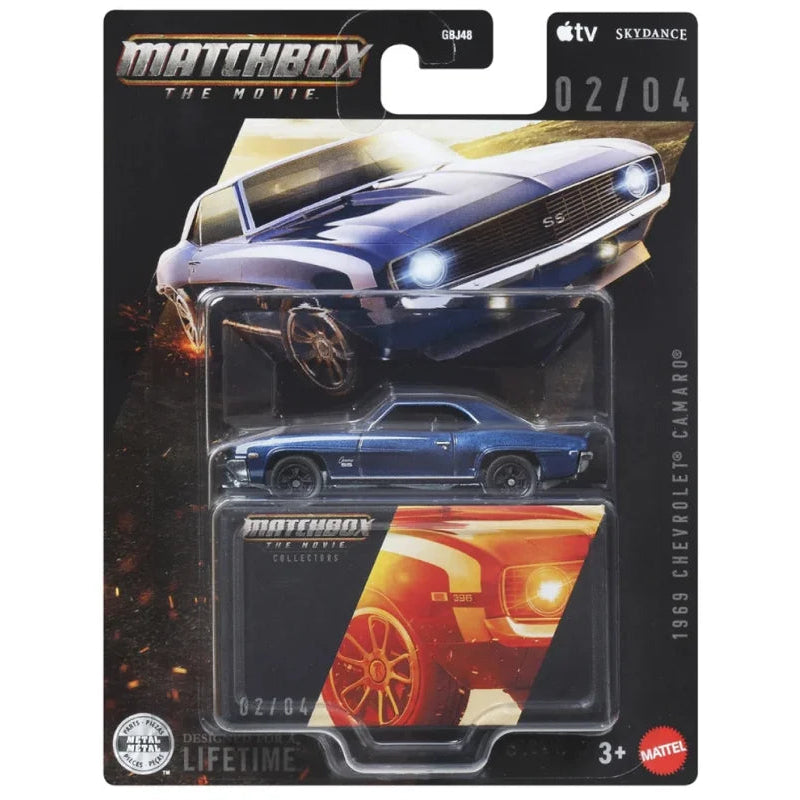 Matchbox The Movie Premium 1:64 Scale 1969 Chevrolet Camaro SS Fastback Die-Cast Toy Car with Collectible Box, Ages 4+