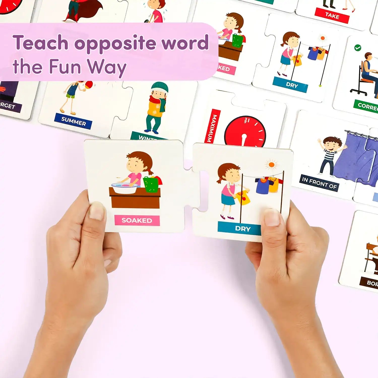 Mittimate Opposite Word Educational Jigsaw Puzzle Game for Kids Age 2 to 4 Old I 60 Pieces Puzzle Toy I Birthday Gift for Children