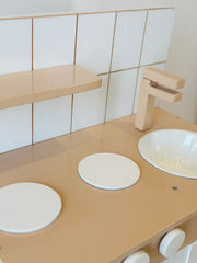 Kiddies Kingdom Play Kitchen - Beige Imaginative Play For Ages 3 and Above