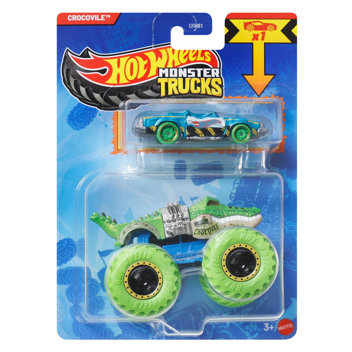 Hot Wheels Crocovile Monster Truck Diecast Truck with 1:64 Scale Car for Ages 3+
