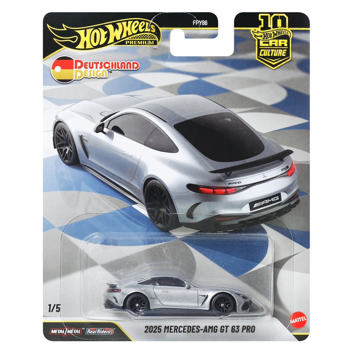 Hot Wheels Car Culture 1:64 Scale Premium Deutschland Design 2025 Mercedes-AMG GT 63 Pro Toy Car for Ages 4+