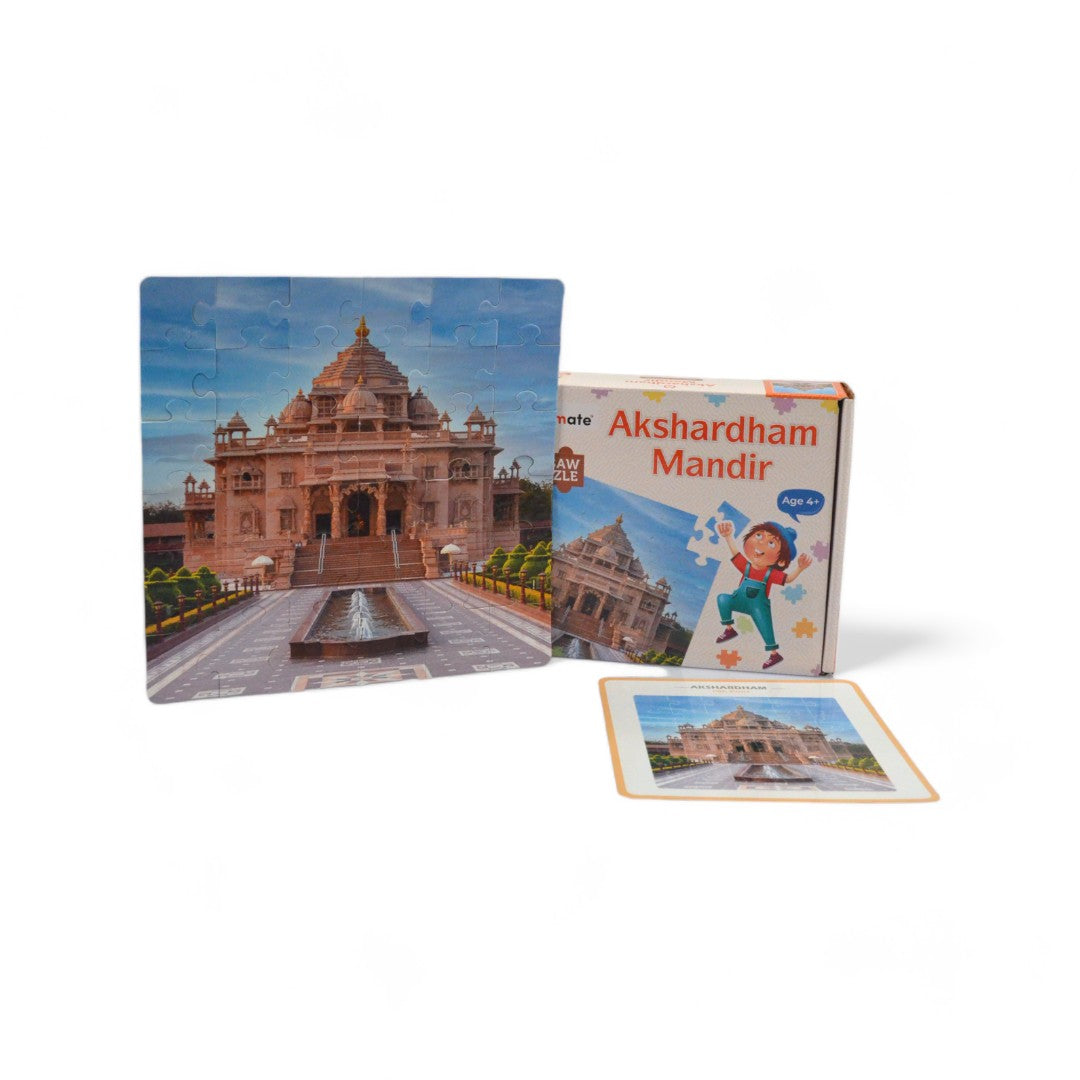 Mittimate Akshardham Mandir Jigsaw Puzzle – 36-Piece Cardboard Puzzle for Kids (Ages 4-6) | Fun, Learning & Perfect Birthday Gift