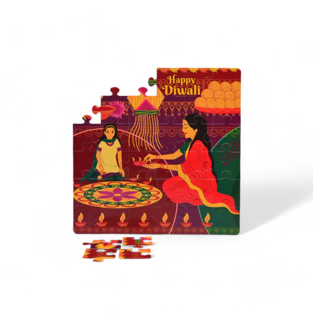 Mittimate Diwali Theme Jigsaw Puzzle – 36-Piece Cardboard Puzzle for Kids (Ages 4-6) | Fun, Learning & Perfect Birthday Gift