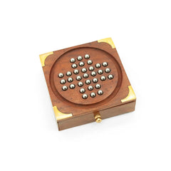Mittimate Wooden Solitaire (Brain Vita) – Classic Brain Teaser Board Game | Mind-Challenging Solo Play for Kids (6+)