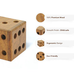 Mittimate Wooden Pen, Pencil Holder for Kids I Dice Shaped I Decorative Pen Stand for Home and Office Table