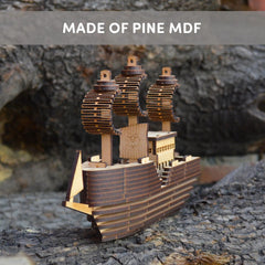 Mittimate 3D DIY Great White Ship Model for Kids 8+ Year I Brain Teaser 3D Ship Building Toy I Birthday Gift for Chlidren