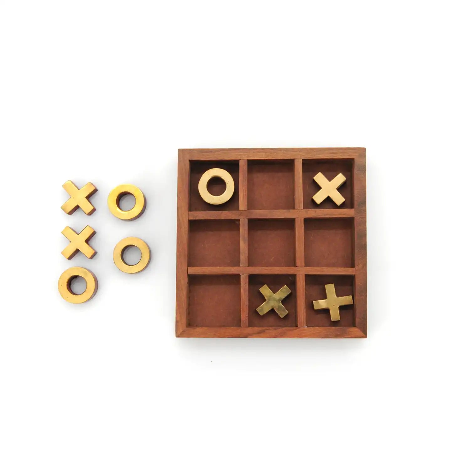 Mittimate Wooden X & O Brain Teaser – Interactive 2-Player Board Game for Kids (6+) | Fun & Engaging Indoor-Outdoor Play