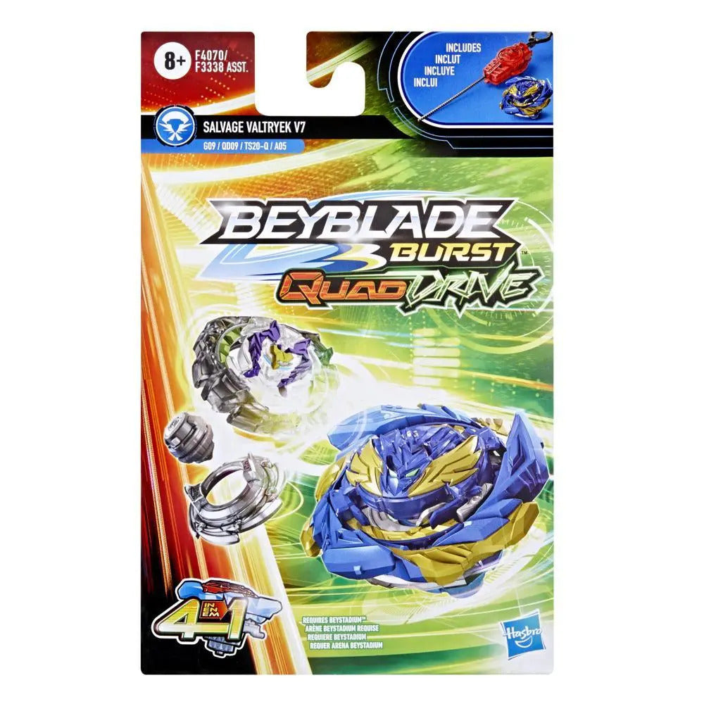 Beyblade Burst QuadDrive Salvage Valtryek V7 with Launcher Spinning Top for Kids Ages 8 and Up