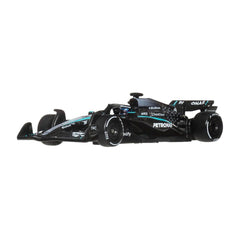 Hot Wheels Race Team Mercedes-AMG Petronas F1 Team (#63) 1:64 Scale Premium Die-Cast Formula 1 Collectible Toy Race Car with Real Riders Tires & Metal/Metal Body & Chassis for Collectors