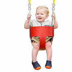 REZNOR EVA Plastic High Back Full Bucket Toddler Baby Swing Seat With 60 Inch Plastic Coated Chain Set, Red