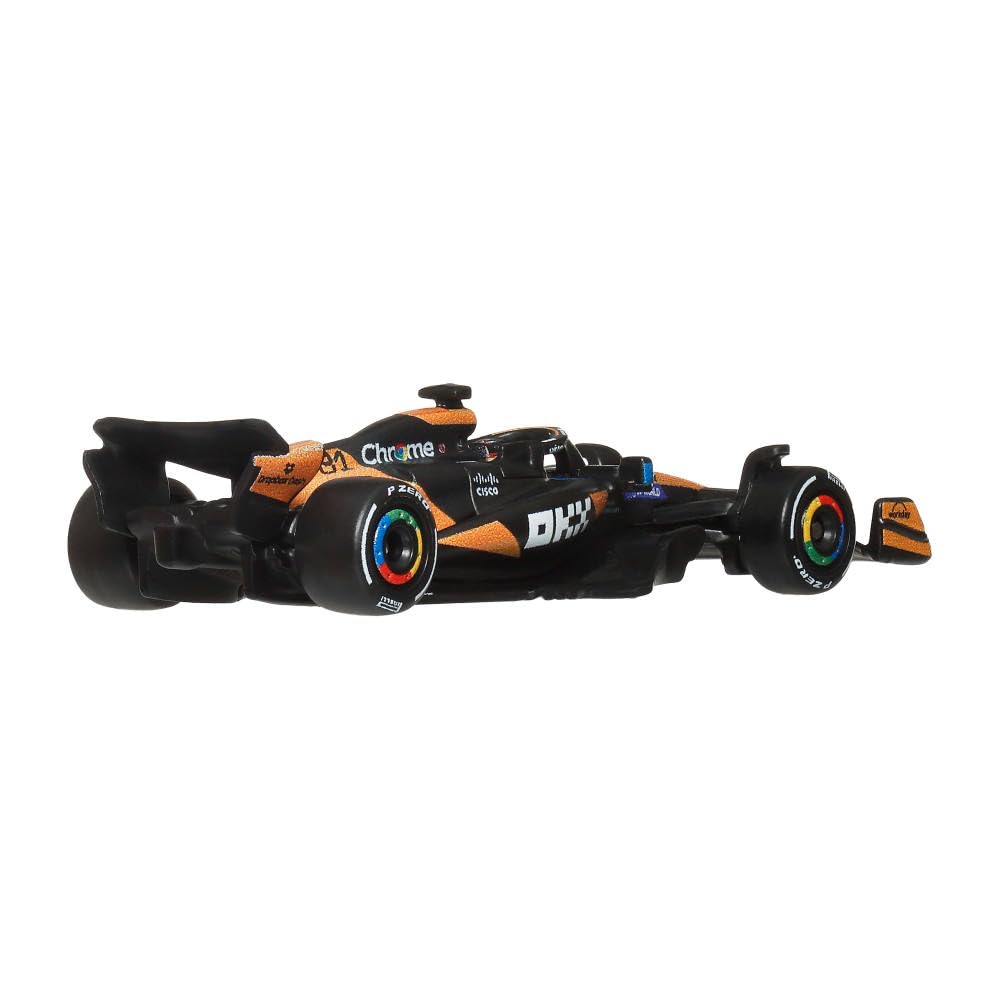 Hot Wheels Race Team McLaren F1 Team (#81) 1:64 Scale Premium Die-Cast Formula 1 Collectible Toy Race Car with Real Riders Tires & Metal/Metal Body & Chassis for Collectors