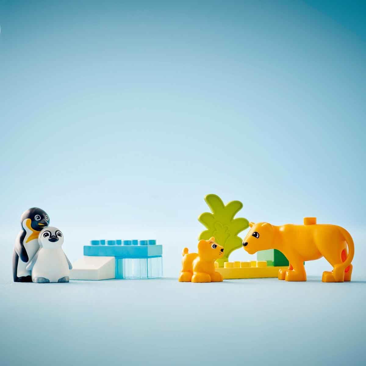 LEGO DUPLO Town Wild Animal Families: Penguins & Lions Set Building Kit For Ages 2+