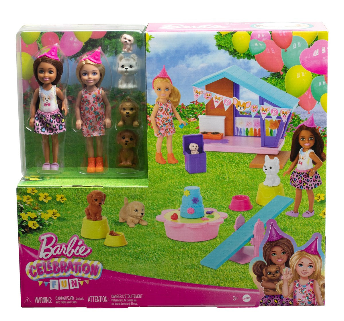 Barbie Celebration Fun Puppy Party Birthday Capsule Doll Playset for Kids Ages 3+