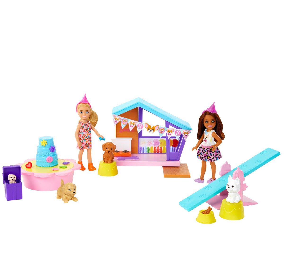 Barbie Celebration Fun Puppy Party Birthday Capsule Doll Playset for Kids Ages 3+