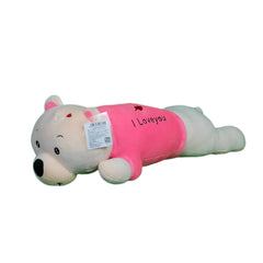Play Hour Bogo Bear Pillow Plush Soft Toy with I Love You Text for Ages 5 Years and Up - Pink, 60cm