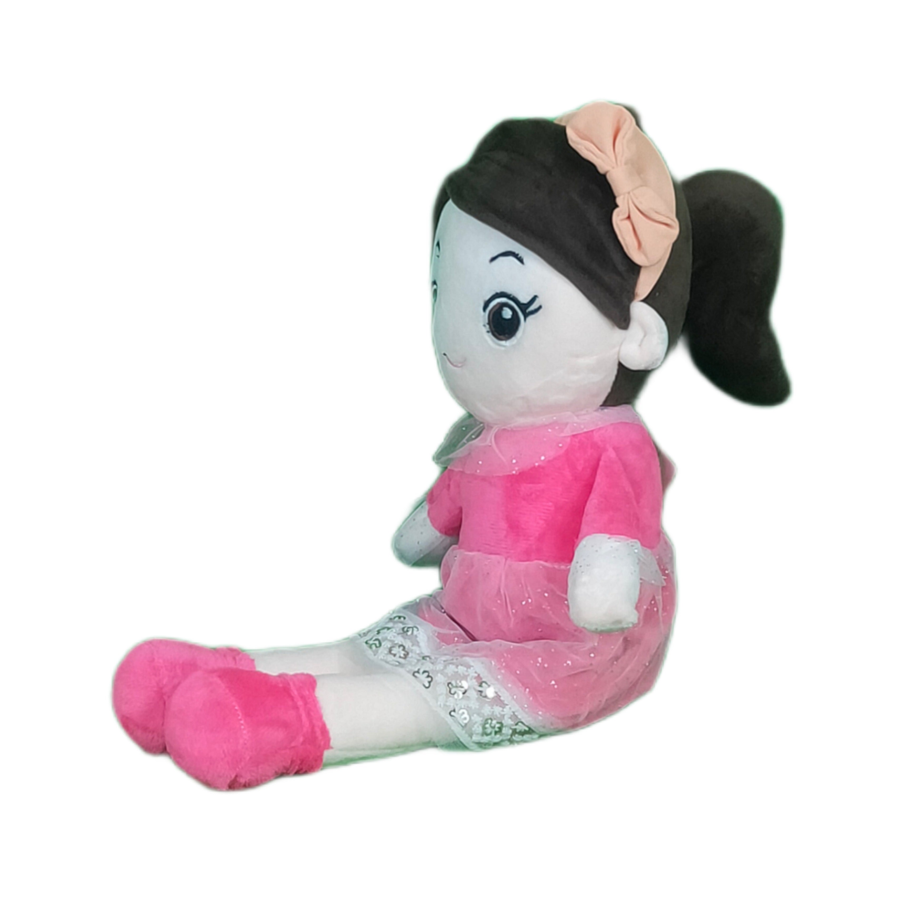 Play Hour Ellie Rag Doll Plush Soft Toy Wearing Pink Dress for Ages 3 Years and Up, 45cm
