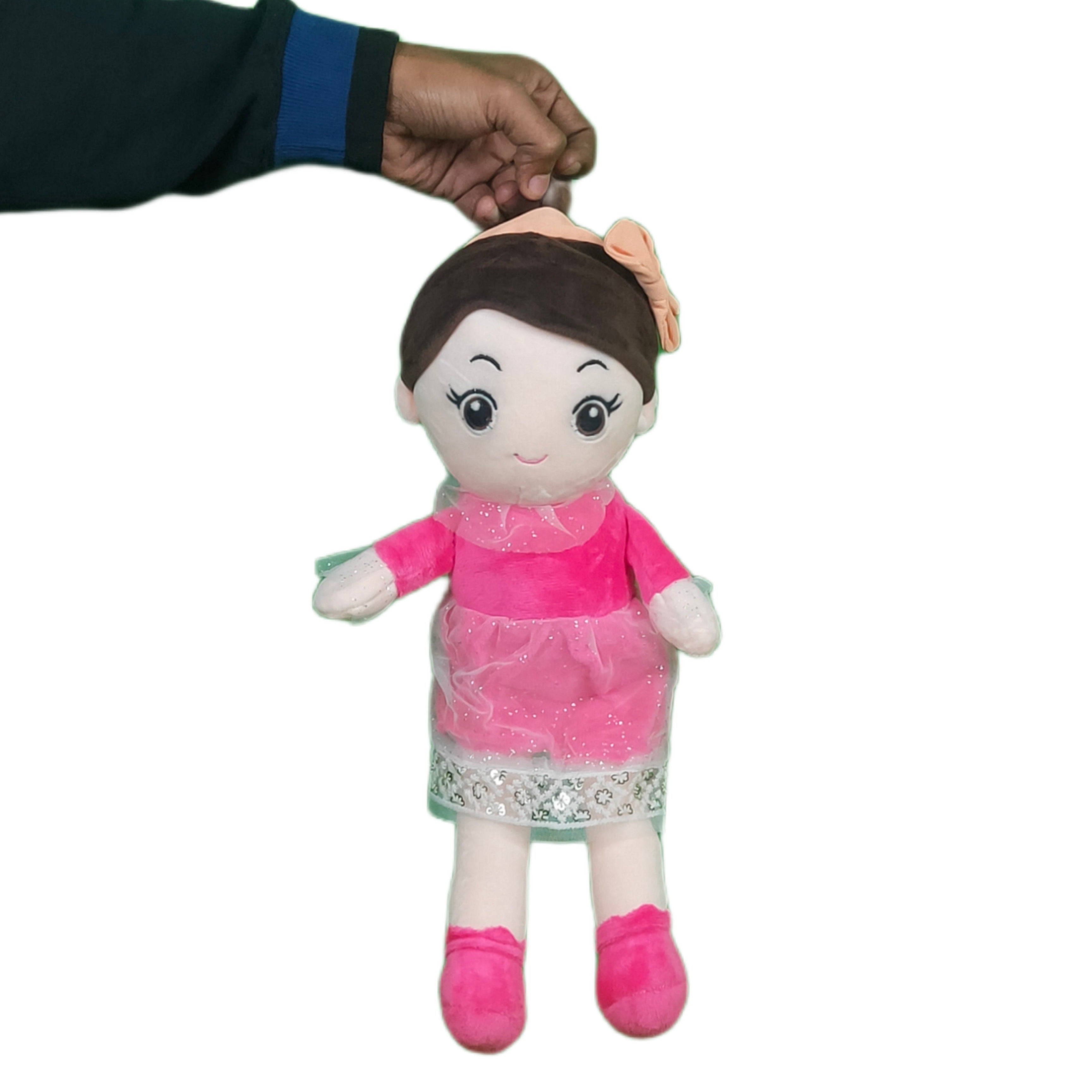 Play Hour Ellie Rag Doll Plush Soft Toy Wearing Pink Dress for Ages 3 Years and Up, 45cm