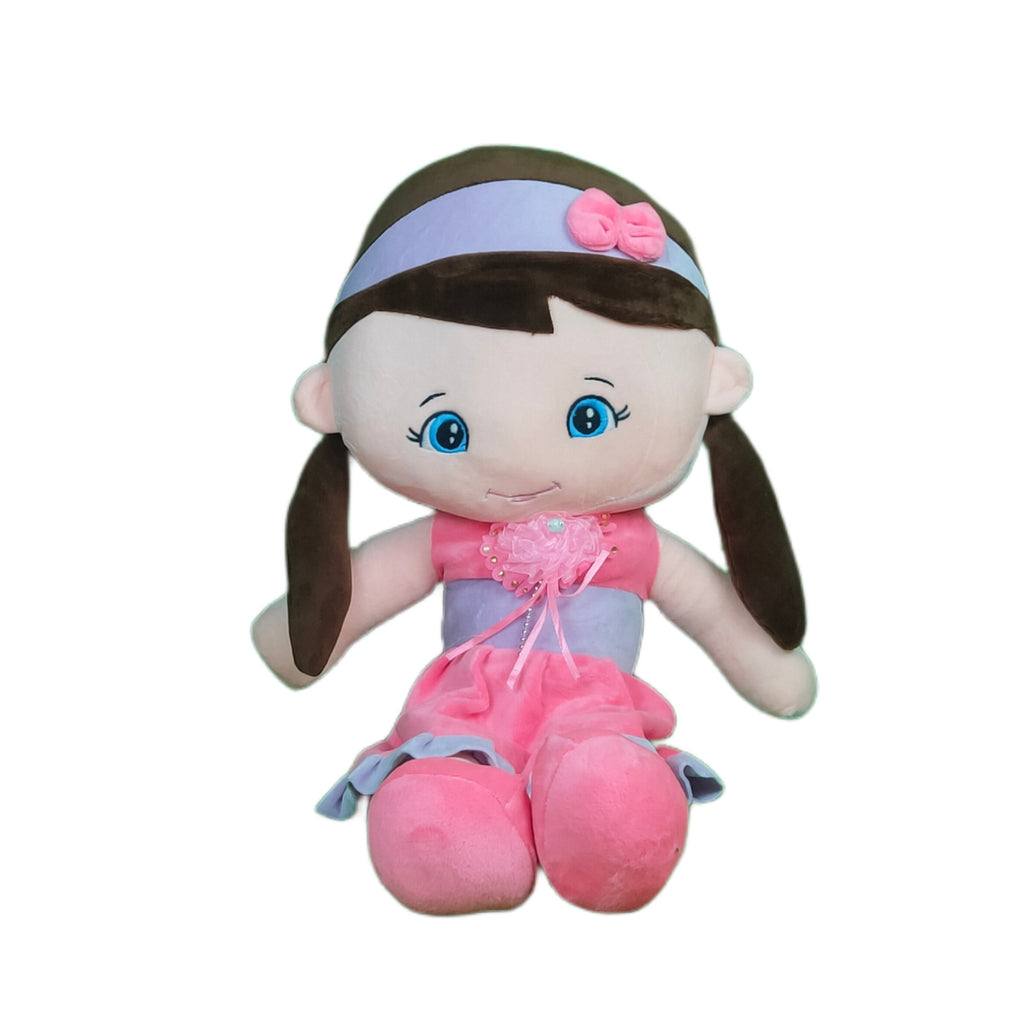 Play Hour Melly Rag Doll Plush Soft Toy Wearing Pink & Purple Frock for Ages 3 Years and Up, 70cm