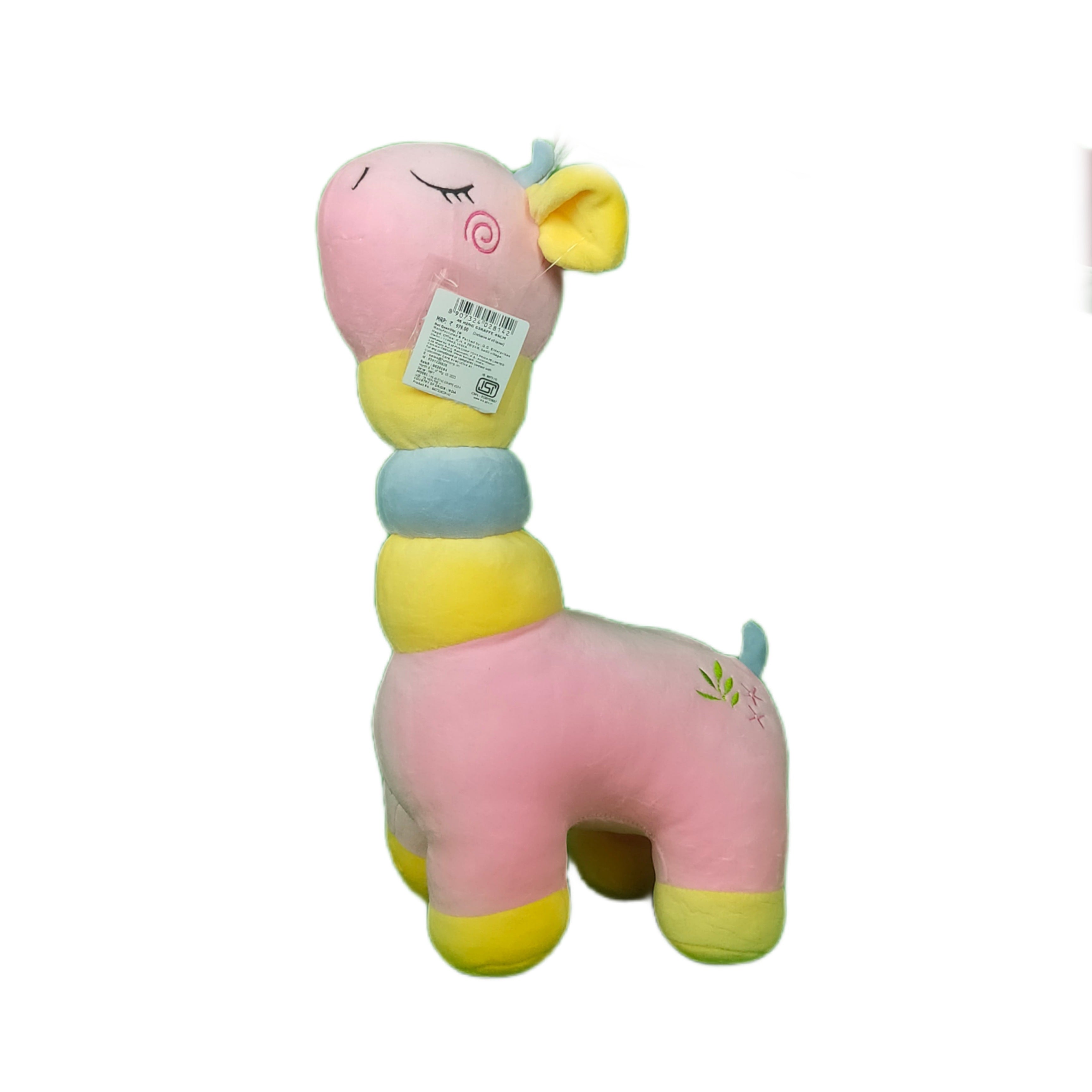 Play Hour Ring Giraffe Plush Soft Toy for Ages 3 Years and Up, Baby Pink, 45cm