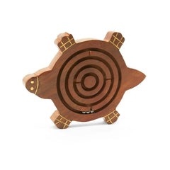 Mittimate Wooden Turtle Maze & Labyrinth Puzzle – Bhool Bhulaiyaa Board Game for Kids | Fun Indoor Brain Teaser & Activity Toy