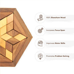 Mittimate 30-Piece Wooden Jigsaw Puzzle – Engaging Brain Teaser Game for Kids (6-10 Years) | Fun & Educational Playtime