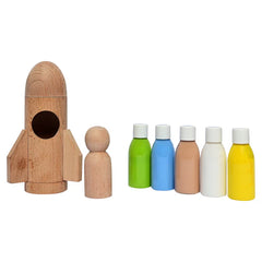 Kiddies Kingdom Wooden Rocket DIY Kit For Ages 3 and Up