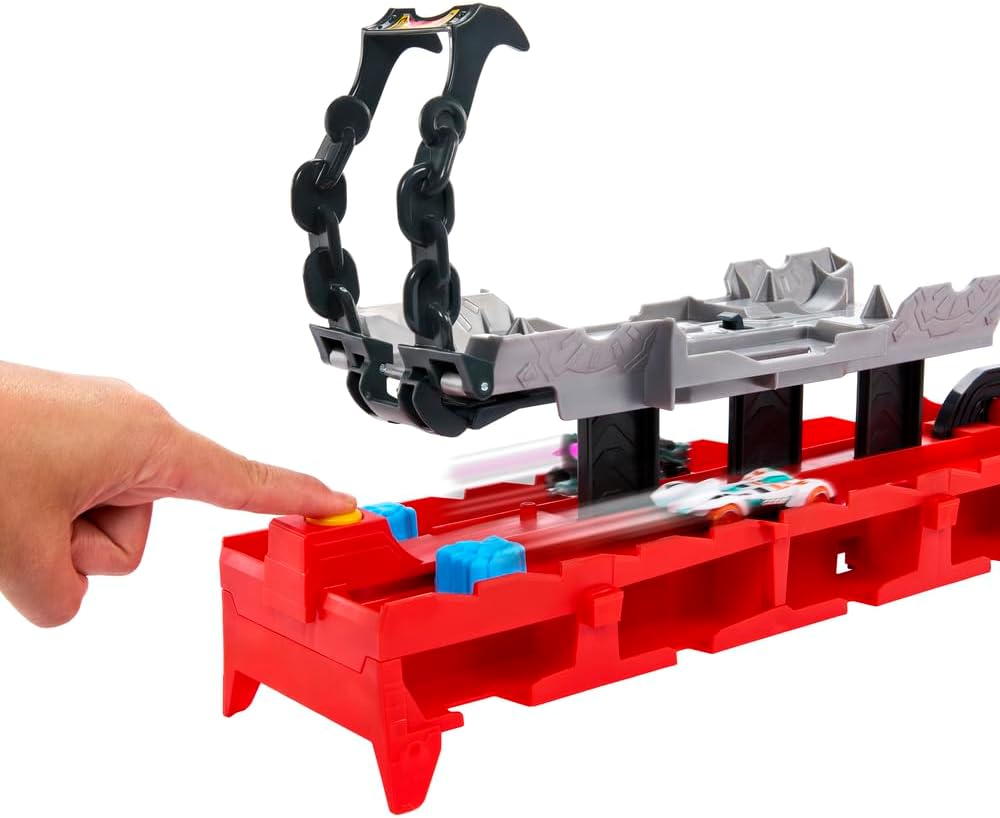 Hot Wheels City Ultimate Double Dragon Transporter Track Set Including Two Diecast Cars for Kids Ages 4 Years & Up