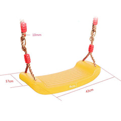 REZNOR Plastic Swing Seat with Hight Adjustable Strong Rope Tree Swing For 3-12 Years Kids Children, Yellow