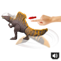 Jurassic World Rebirth Dinosaur Tail Thrasher Spinosaurus Action Figure with 2 Attack Moves, Movie-Accurate & Posable, Digital Play