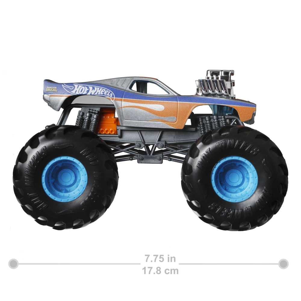Hot Wheels 1:24 Scale Oversized Monster Truck Rodger Dodger Die-Cast Toy Truck with Giant Wheels & Cool Designs