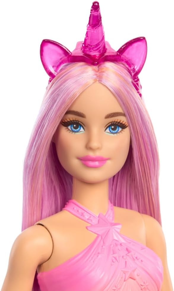 Buy Barbie Unicorn Doll With Pink Hair, Ombre Outfit And Unicorn