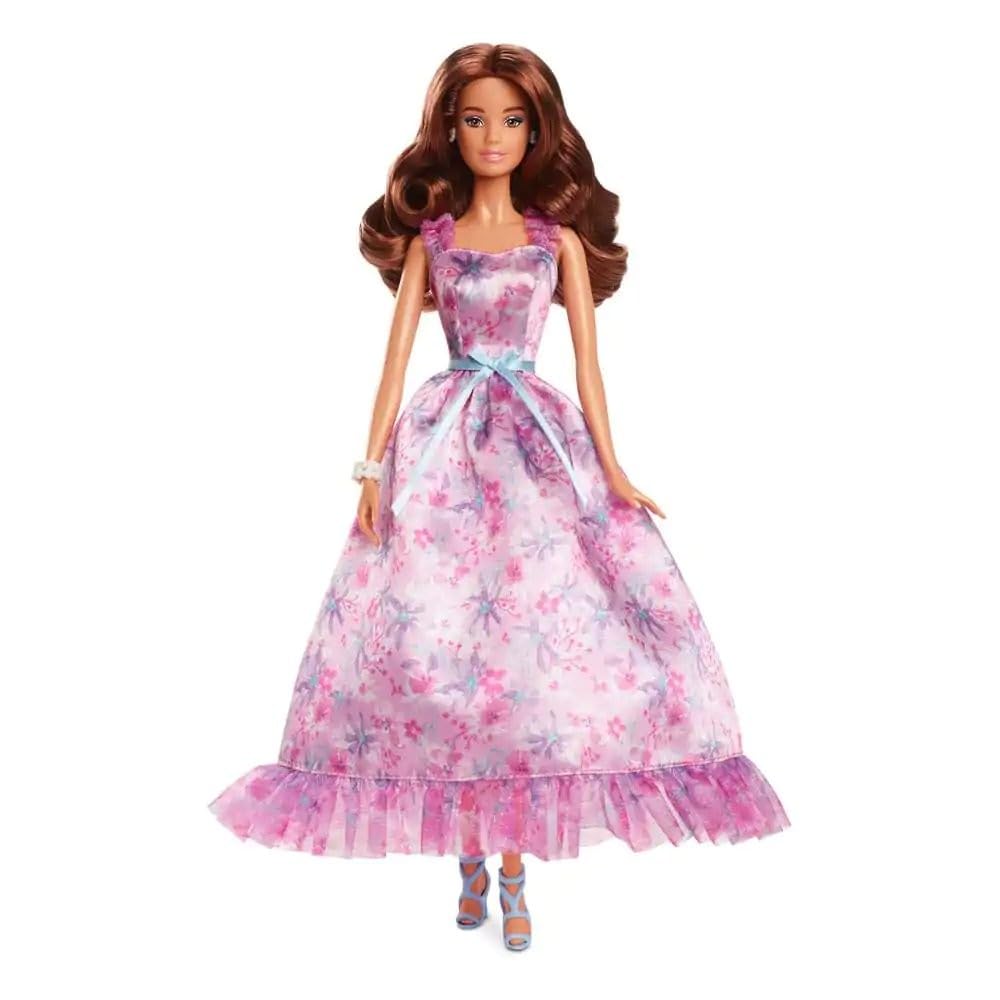 Barbie Signature Birthday Wishes Doll, Collectible in Satiny Lilac Dress with Wavy Brown Hair and Giftable Packaging