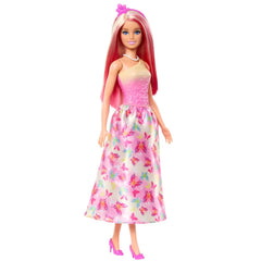 Barbie Royal Doll with Pink and Blonde Hair, Butterfly-Print Skirt and Accessorie