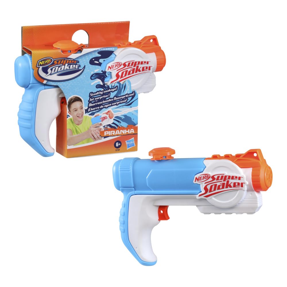 Nerf Super Soaker Piranha Toy Water Blaster - Trigger Action, Pichkari for 6 Year Old Kids Ages 6+