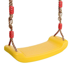 REZNOR Plastic Swing Seat with Hight Adjustable Strong Rope Tree Swing For 3-12 Years Kids Children, Yellow