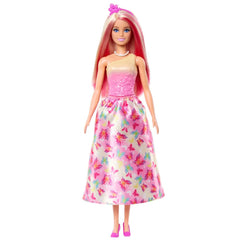 Barbie Royal Doll with Pink and Blonde Hair, Butterfly-Print Skirt and Accessorie