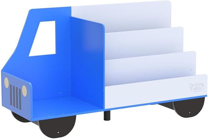 Kiddies Kingdom Truck wooden display bookshelf Organisers For Ages 3 and Above