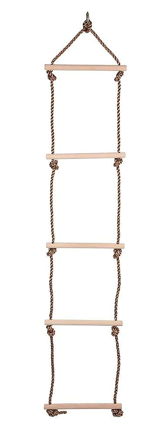 REZNOR 5.5 Feet Climbing Rope Ladder Ninja Ladder Ninja Warrior Slackline Ladder Rope Swing For Children, 5 Rungs