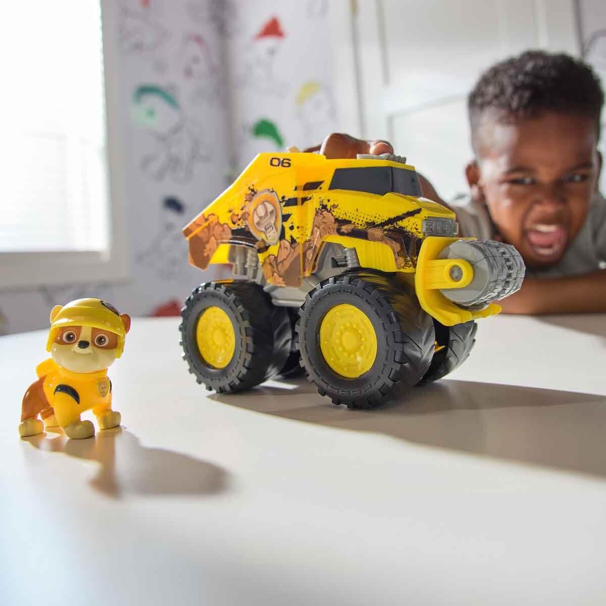 Paw Patrol Rubble Rescue Wheels - Collectable Action Car Figure For Kids 3 Years and Above