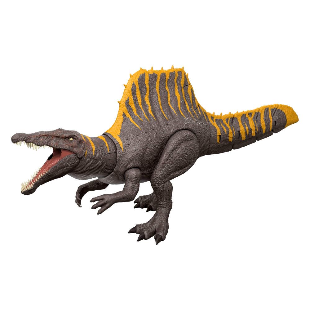 Jurassic World Rebirth Dinosaur Tail Thrasher Spinosaurus Action Figure with 2 Attack Moves, Movie-Accurate & Posable, Digital Play