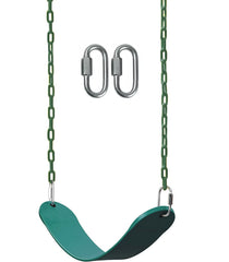 REZNOR EVA Plastic Flexible Swing Seat with 79 inch Plastic Coated Chain Set, Weight Support Upto 150kg, Green
