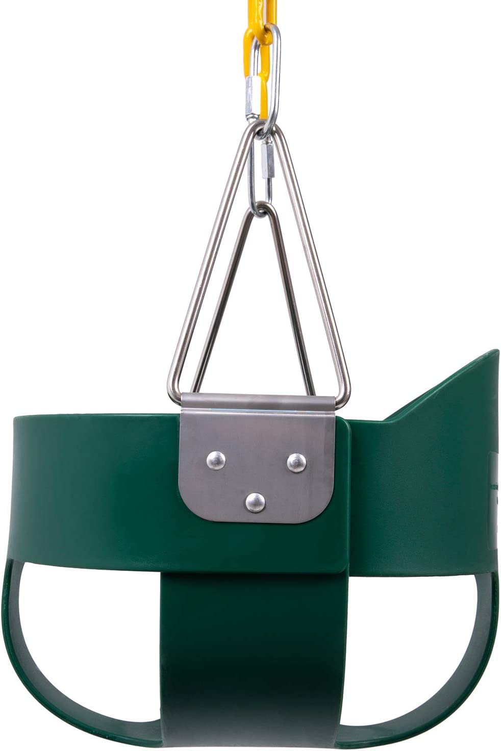 REZNOR EVA Plastic High Back Full Bucket Toddler Baby Swing Seat With 60 Inch Plastic Coated Chain Set, Green/Yellow