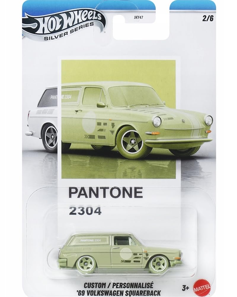 Hot Wheels 2026 Pantone Collection Silver Celebration Series 1:64 Scale Custom 69 Volkswagen Squareback for 3 Years & Above