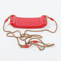 REZNOR Plastic Swing Seat with Hight Adjustable Strong Rope Tree Swing For 3-12 Years Kids Children, Red