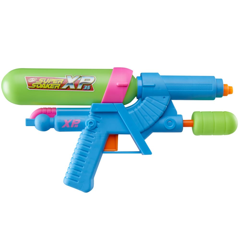 Nerf Super Soaker XP35 Water Blaster, Air Pressurized System, Fluid Ounce Tank, Water Toys Pichkari for Outdoor Water Games, Branded Toy Pichkari