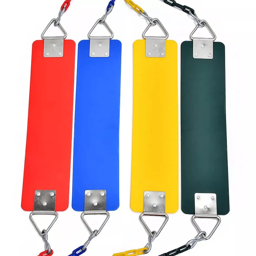 REZNOR EVA Flexible Swing Seat with 79 inch Anti-Rust Plastic Coated Chain Set for Kids, Playground, Jungle & Gym, Green